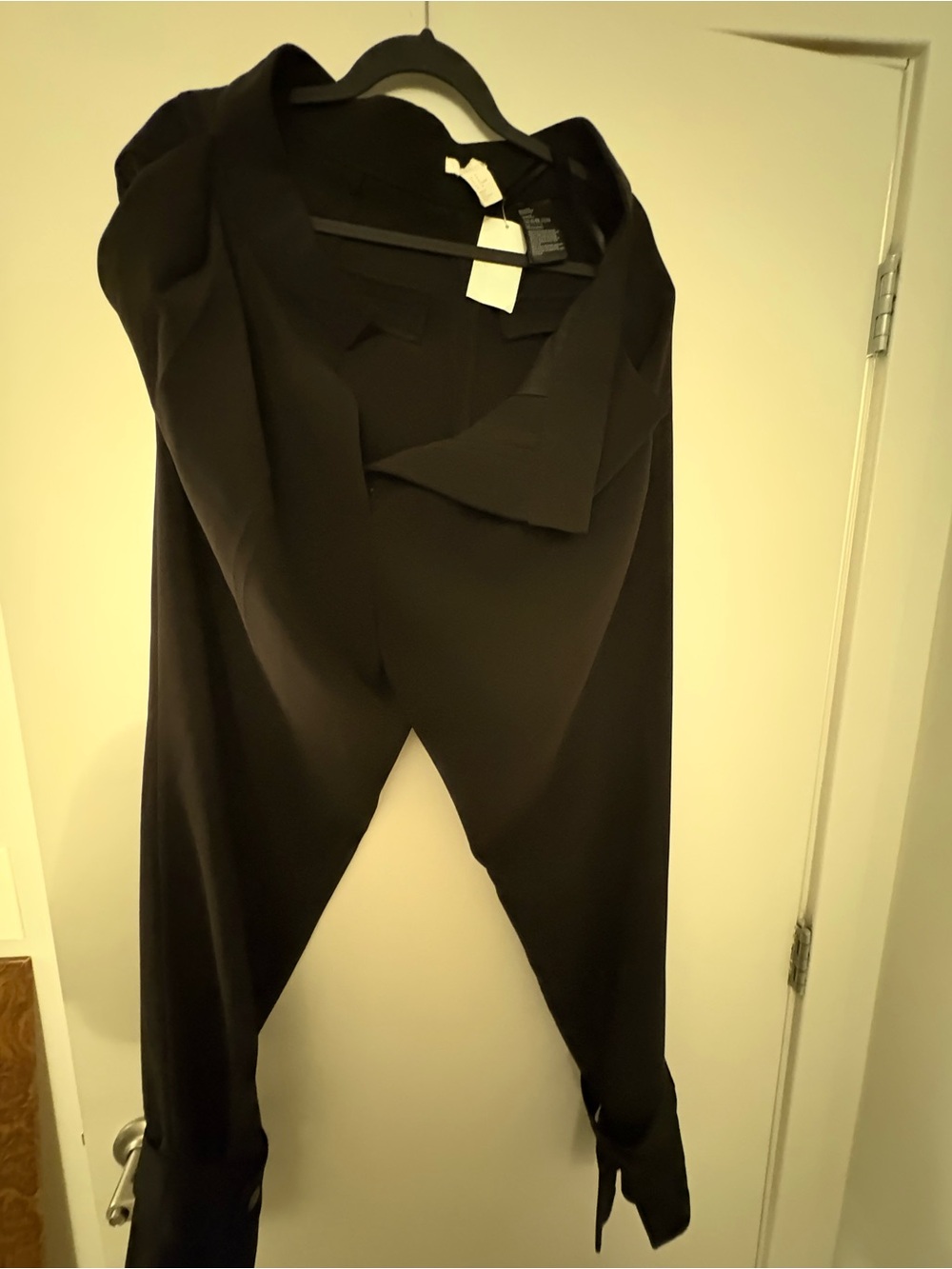 H&M Black Open-Front Draped Cardigan
